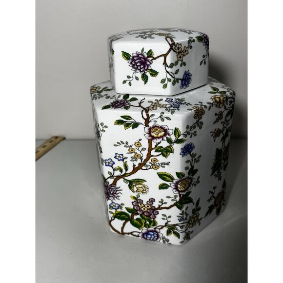 Classic Galt Lidded Ginger Jar – Floral Chinoiserie Porcelain – 10” – China Vtg - Picture 7 of 16